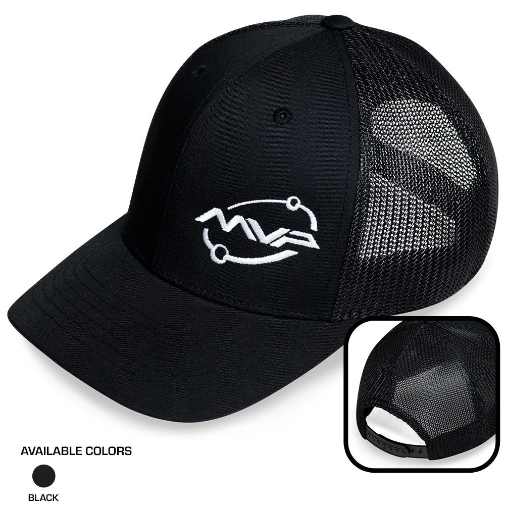 MVP Flexfit Recycled Trucker Mesh - Black MVP Orbit Logo